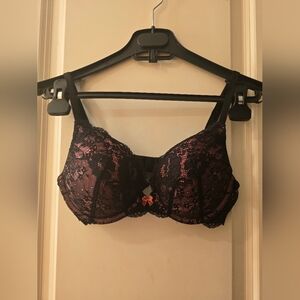 Victoria secret push up bra 34 c pink and black lace